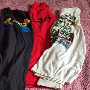 Kids 2 Long Sleeve,1 Short Sleeve Tee shirts Black, Red, White